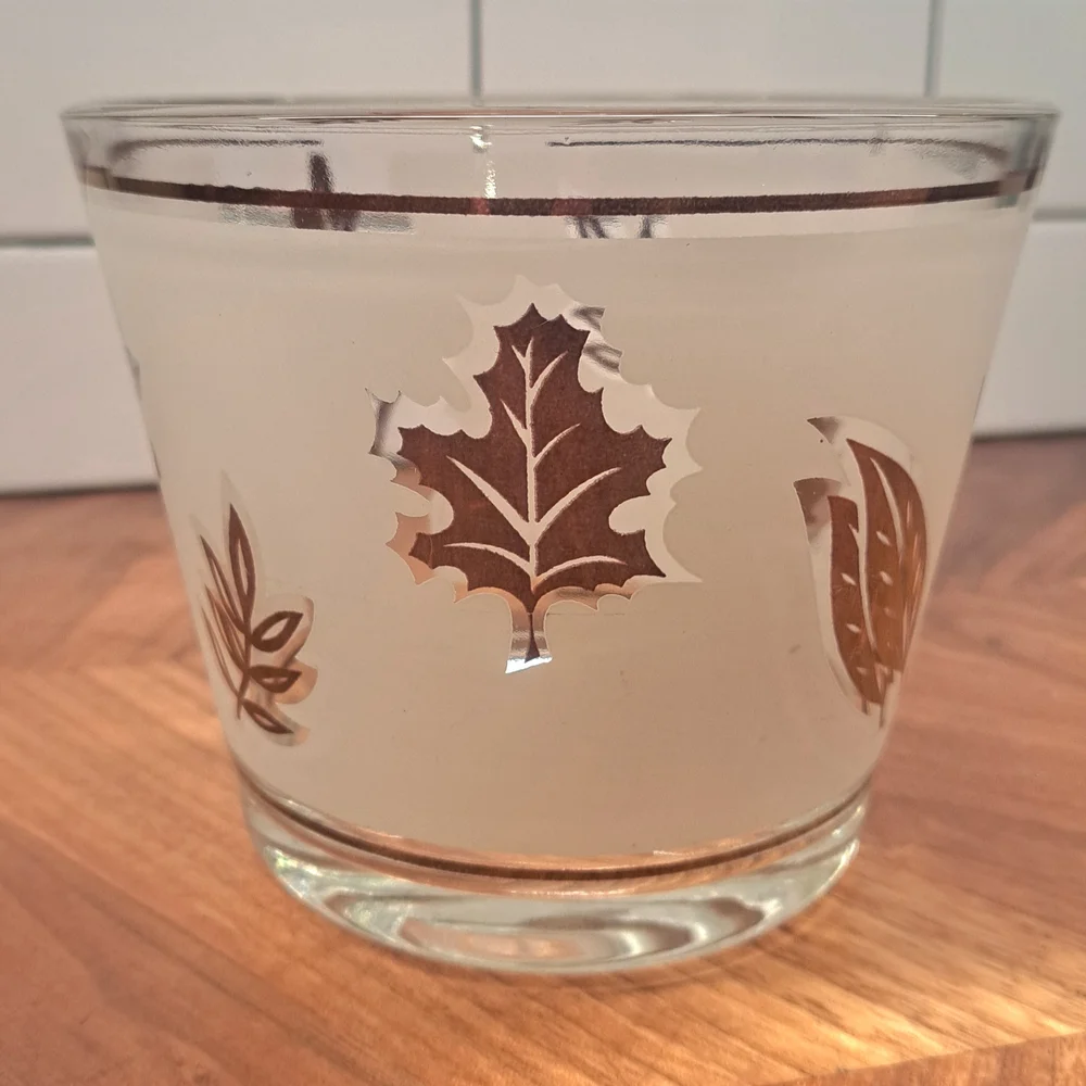 Libbey Brown Leaf Design Glass